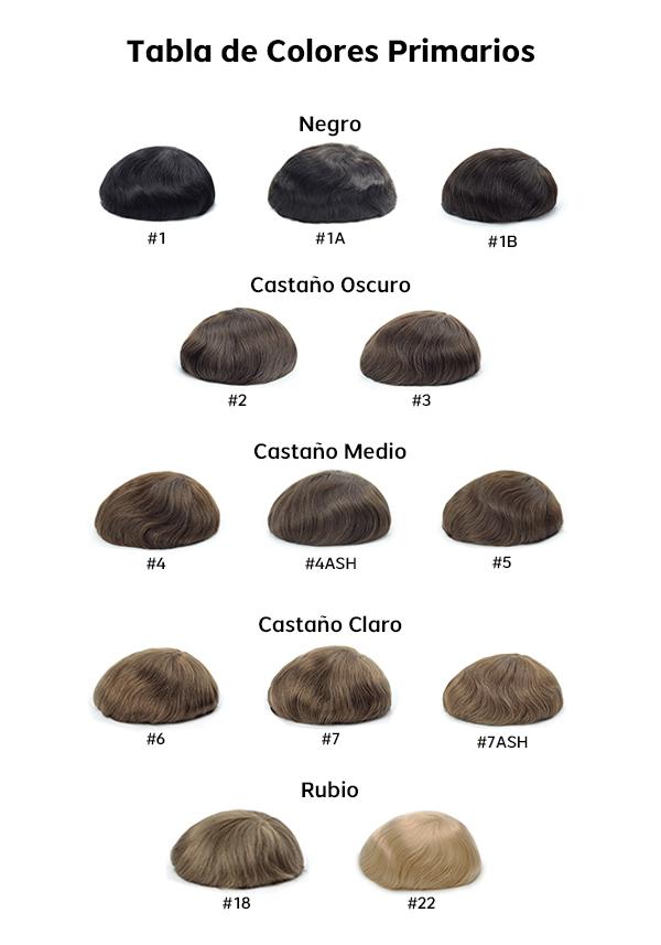 Prótesis capilar precortado para hombre con cabello estilizado hacia atrás. Realista y de cabello natural