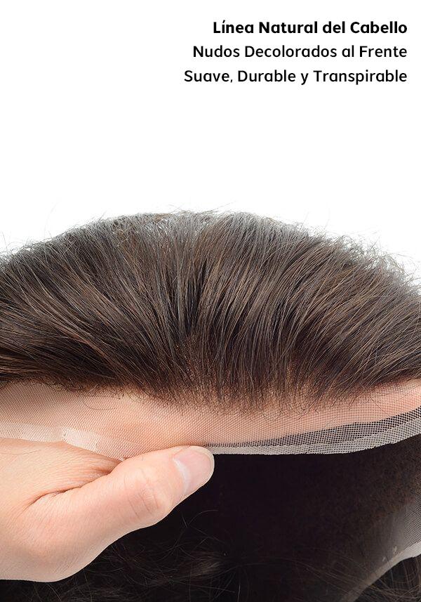 Prótesis Capilar de Encaje y Skin con Densidad de Cabello Media. Transpirable y de Fácil Colocación 