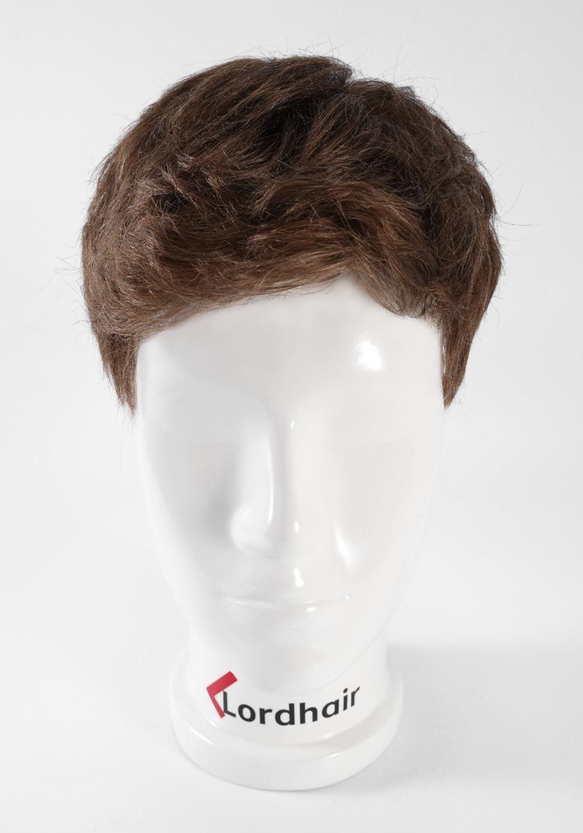 Prótesis capilar para hombre de base de skin super delagdo con estilo de cabello messy