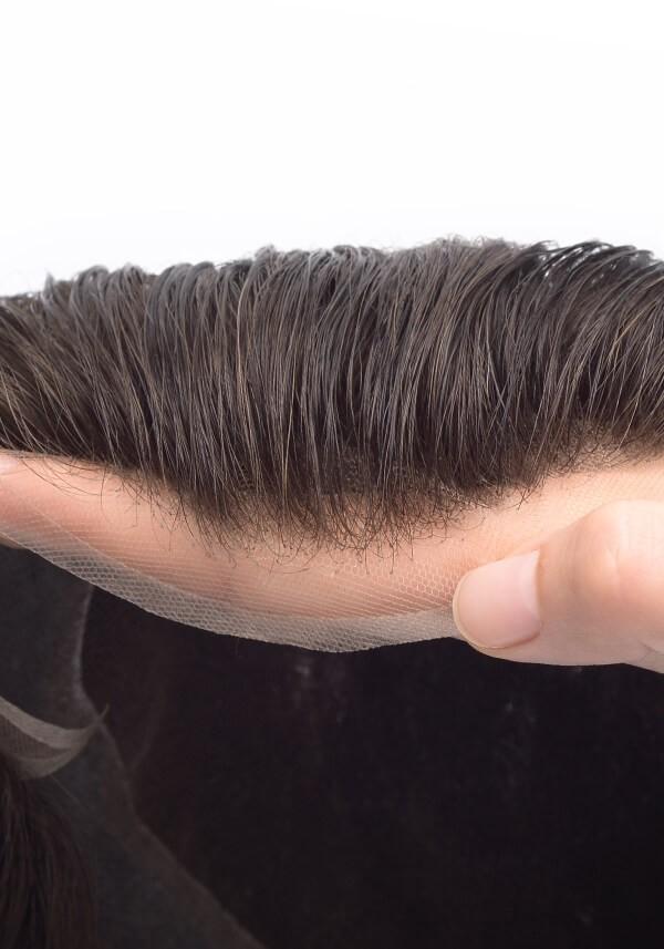 Prótesis Capilar Personalizado de Encaje Frontal con Perímetro de Skin con frontal realista