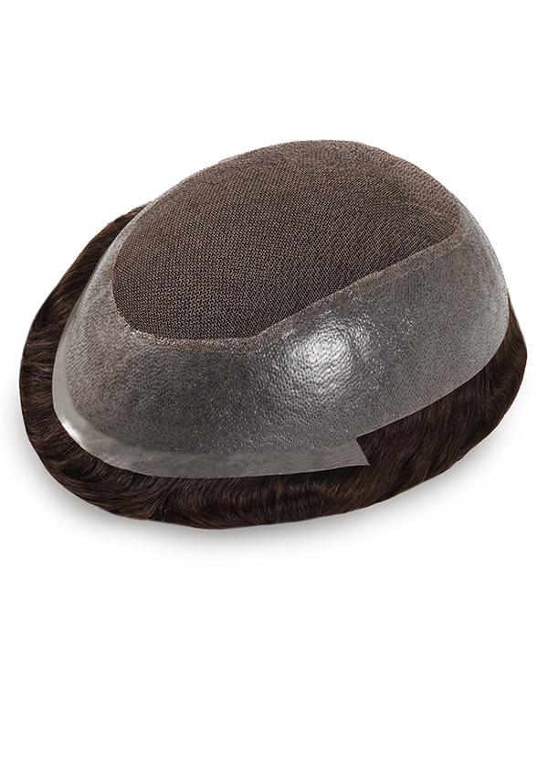 Peluca para hombre de cabello real y transpirable facil colocación