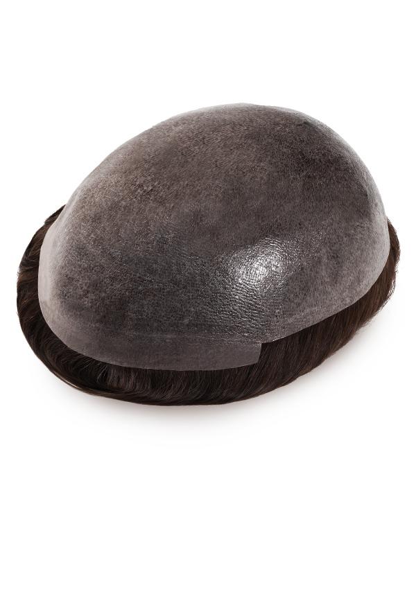 Peluca para hombre de cabello real tipo europeo de skin de fácil colocación
