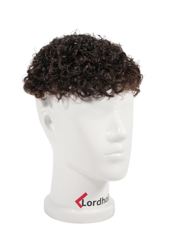 Prótesis capilar de skin con permanente en el cabello. Rizo de 10mm. cabello natural y realista