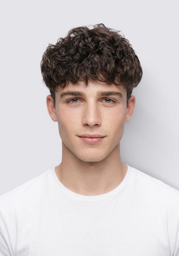 Permanente de 25mm | Prótesis Capilar Estilizado con Permanente. Rizo de 25mm. Base de Skin super delgado de 0.06mm