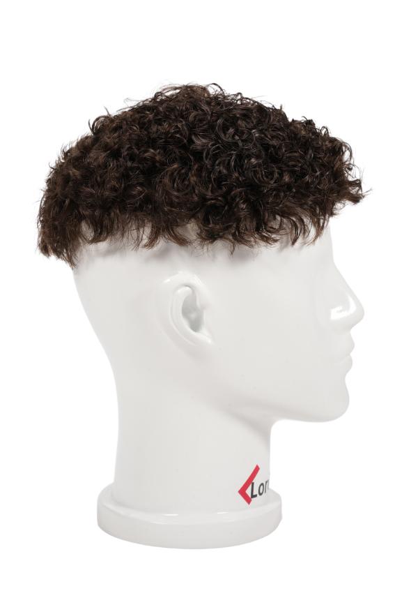 Prótesis capilar de skin con permanente en el cabello. Rizo de 15mm. cabello natural y realista