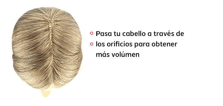 Peluca para Mujer Personalizado de Integración y Voluminizador de Malla de Poliéster con Perímetro de Skin. Altamente Realista
