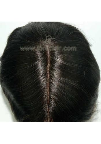 Prótesis Capilar Personalizado con Base de Encaje y Superficie de Seda. con Cabello 100% Humano