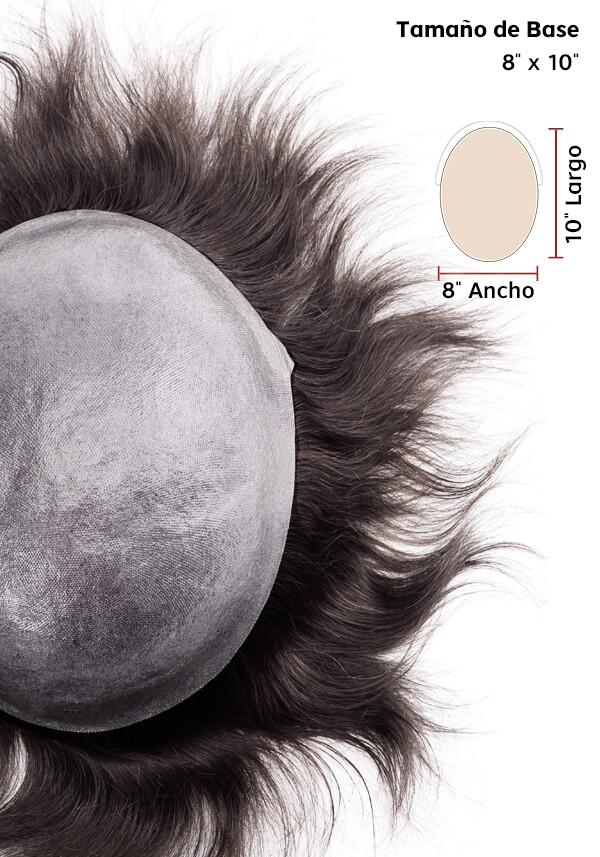 Peluca de Skin de 0.10mm y Densidad de Cabello Media. Realista y de Fácil Colocación