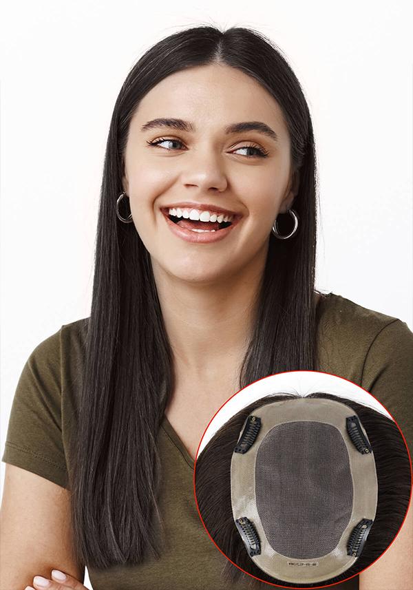 Peluca moderna para mujer de cabello largo tipo remy realista y cómodo de usar