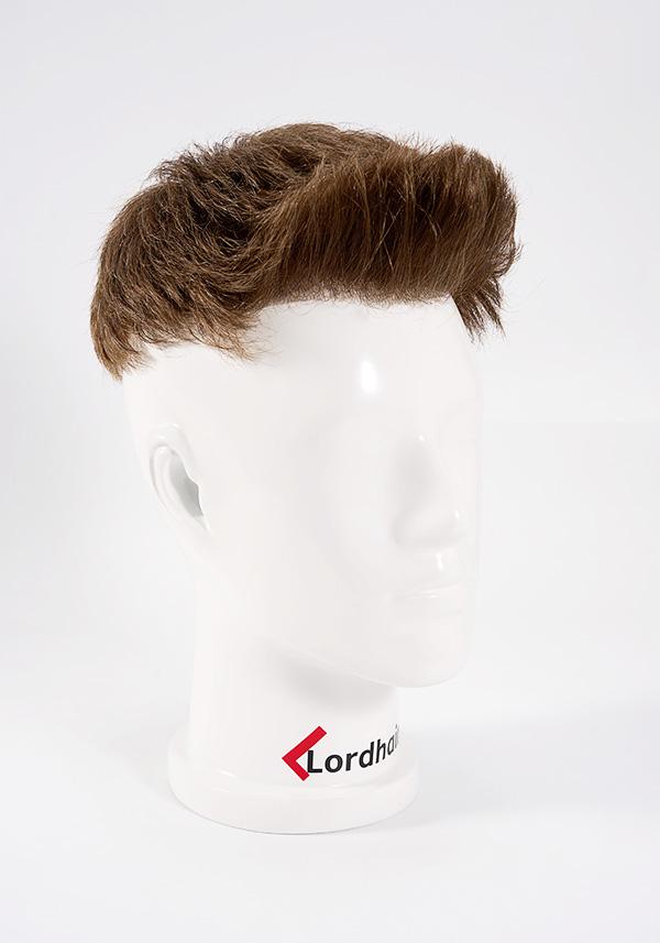 Prótesis capilar para hombre de cabello precortado con cabello natural