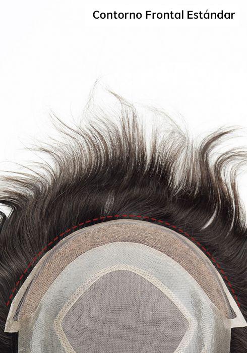Tupé de Monofilamento con Perímetro de Skin y Encaje Frontal. Altamente Durable y Transpirable