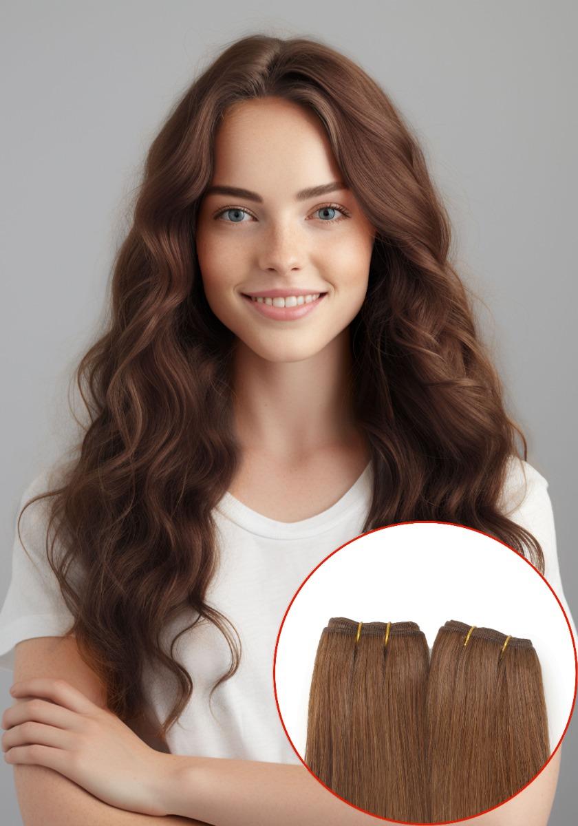 Extensiones de Cabello de Trama Cosidas con Cabello Remy (100g)