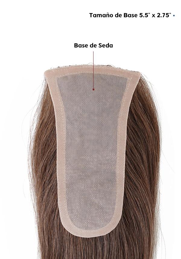 Peluca para Mujer con Cabello Remy y Superficie de Seda tipo Topper. Cómoda de Usar de Tamaño pequeño - en Oferta