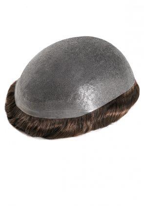 Peluca para hombre de cabello natural y de fácil coclocación con cabello de buena calidad