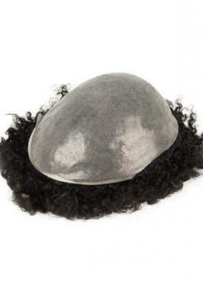 Peluca para hombre de cabello real tipo Afro de apariencia natural