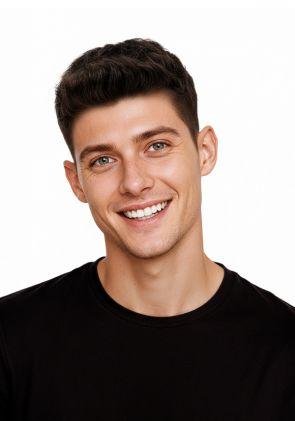 LD0043| Prótesis Capilar Precortado con Copete Largo . Natural, Realista y Listo para Colocar