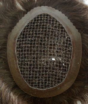 JQ624 | Peluca para Mujer Personalizada de Integración y Voluminizador de Malla de Poliéster con Perímetro de Skin tipo Scallop de Fácil Colocación