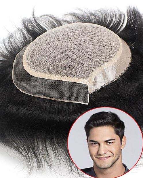 peluca a la medida para hombre con cabello remy