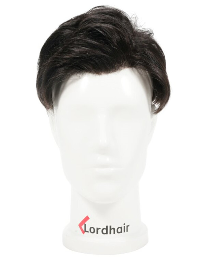 Corte Bro low Natural en Prótesis Capilar para Hombre con Rostro Alargado