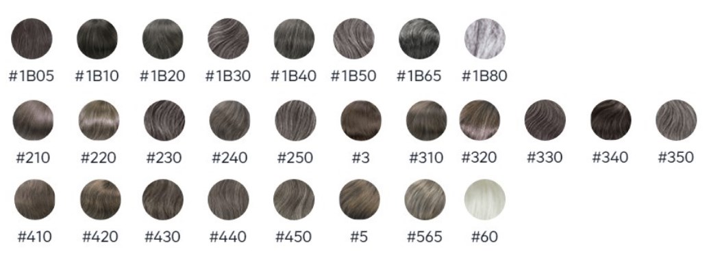 color de canas en pelucas para hombre y mujer