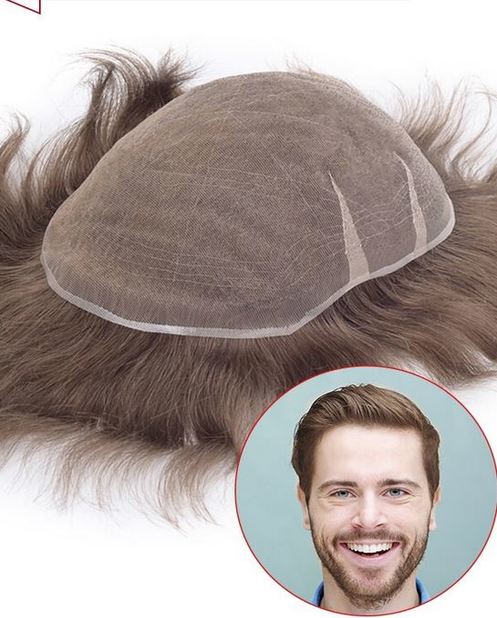 prótesis capilar de cabello remy para hombre