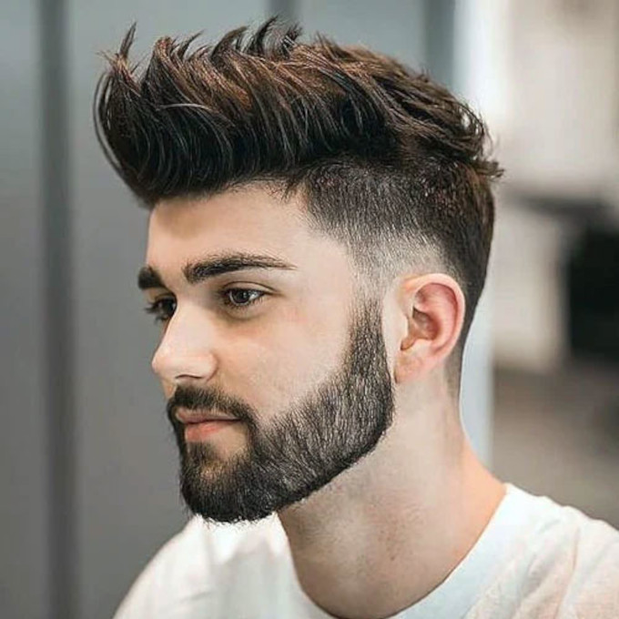 Corte de Cabello desvanecido y con Volumen parte superior para prótesis capilar para hombre