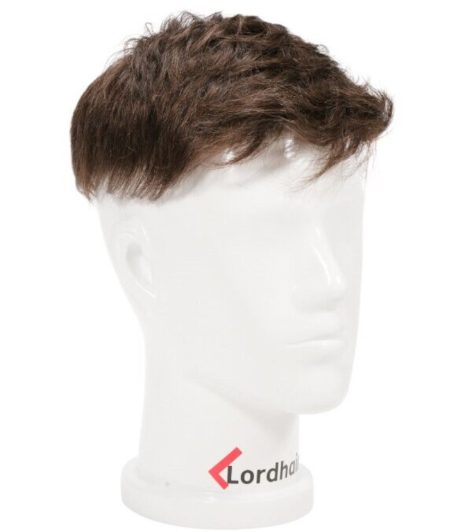 Corte con Flequillo Lateral Desordenado para Peluca de Hombre
