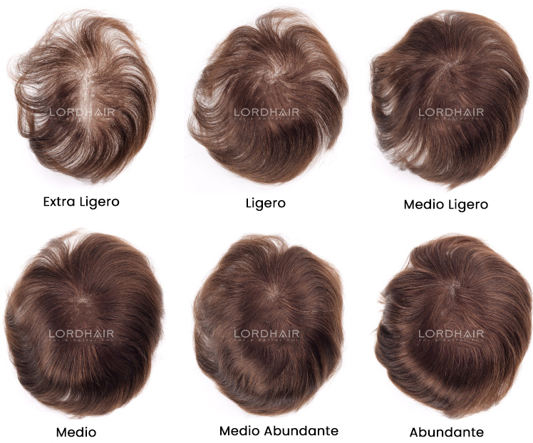 densidad de cabello en pelucas y prótesis capilares