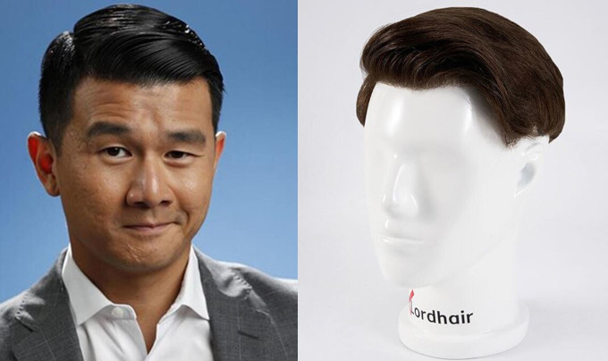 Corte con Raya Lateral Marcada en Prótesis Capilar para Hombre con Rostro Redondo