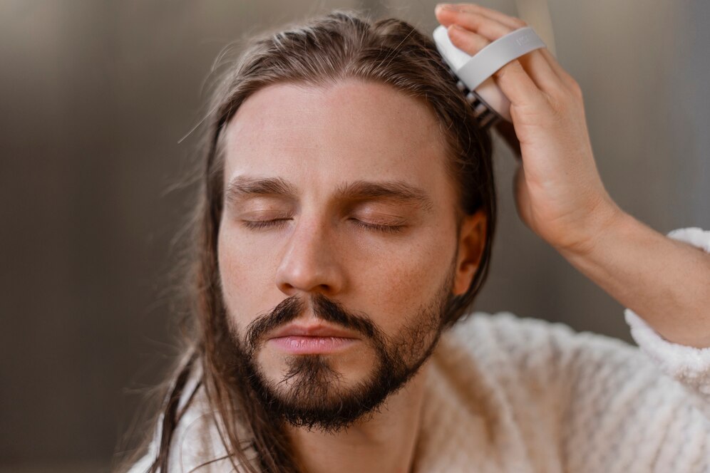 Masaje en el cuero cabelludo para promover el crecimiento del cabello