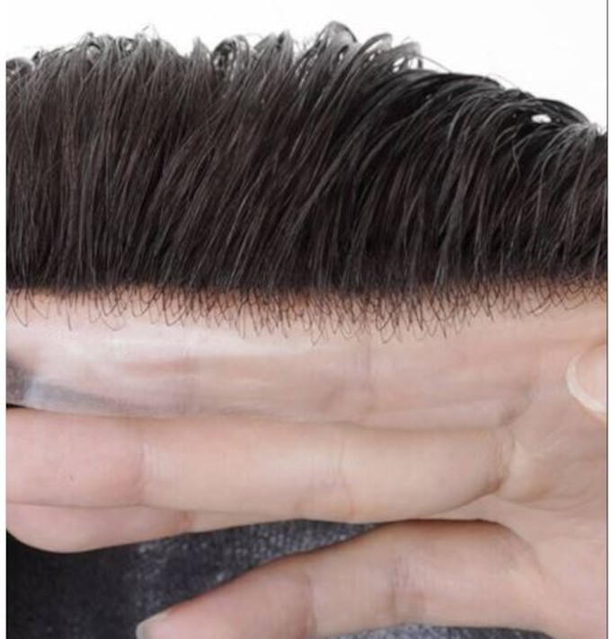 Frontal realista en densida de protesis capilar de piel