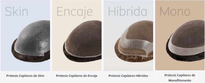 bases cómodas en prótesis capilares