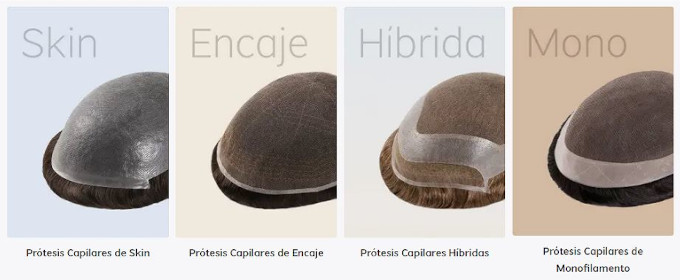 Tipos de base en una protesis capilar