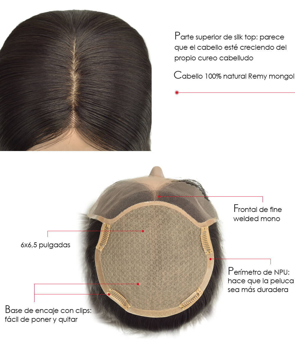 Prótesis Capilar de Silk Top para Mujer